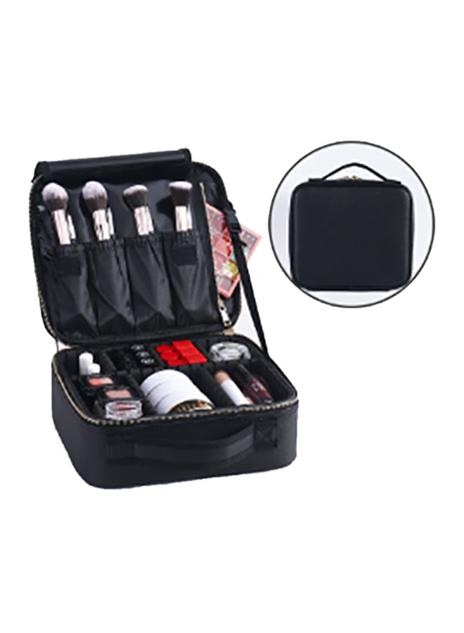 حقيبة مستحضرات تجميل احترافية متعددة الطبقات أسود