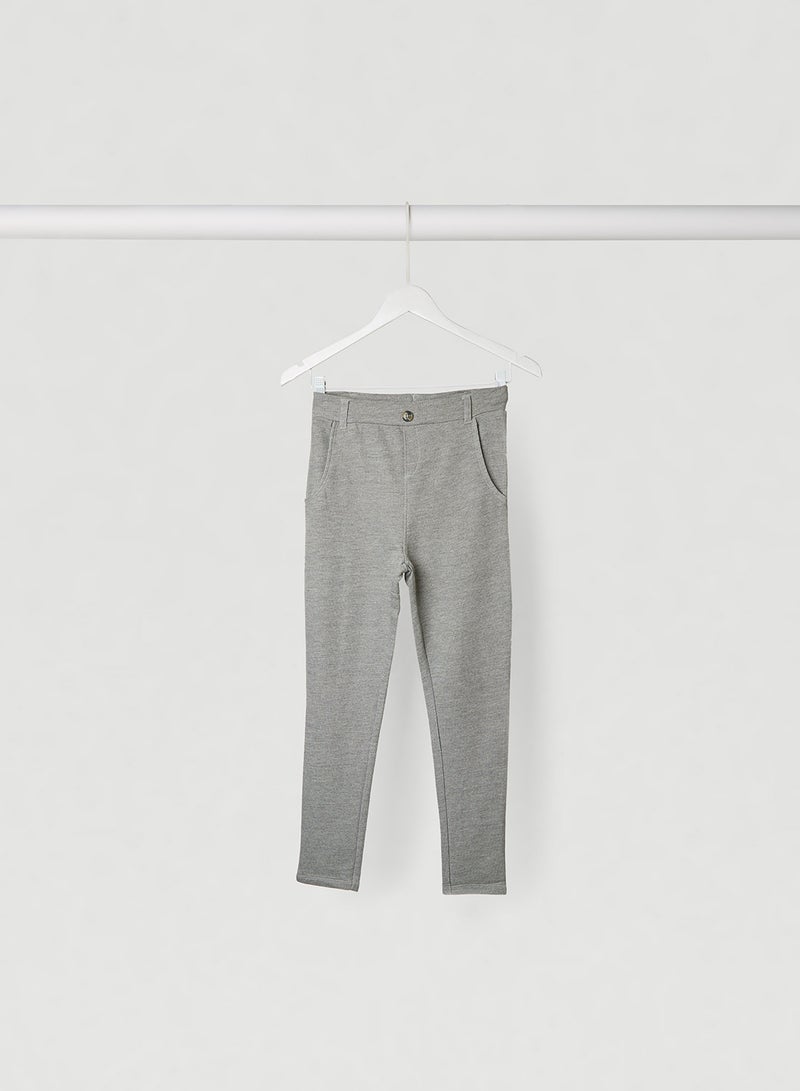 NAME IT Double Pocket Slim Fit Sweatpants Grey Melange  - Image 1