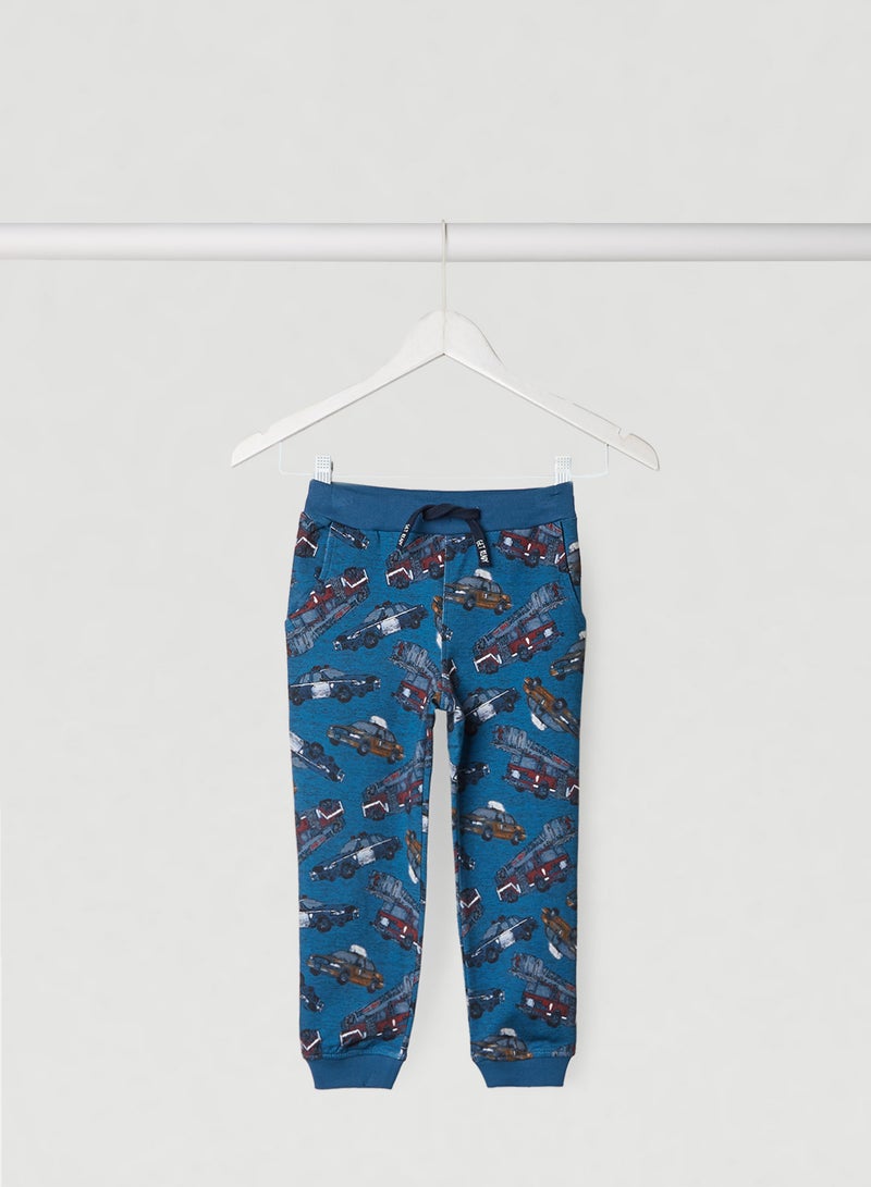 NAME IT - Vehicle Print Slim Fit Sweatpants Stellar - Image 1
