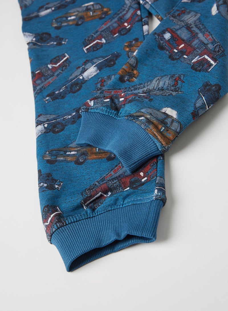 NAME IT - Vehicle Print Slim Fit Sweatpants Stellar - Image 1