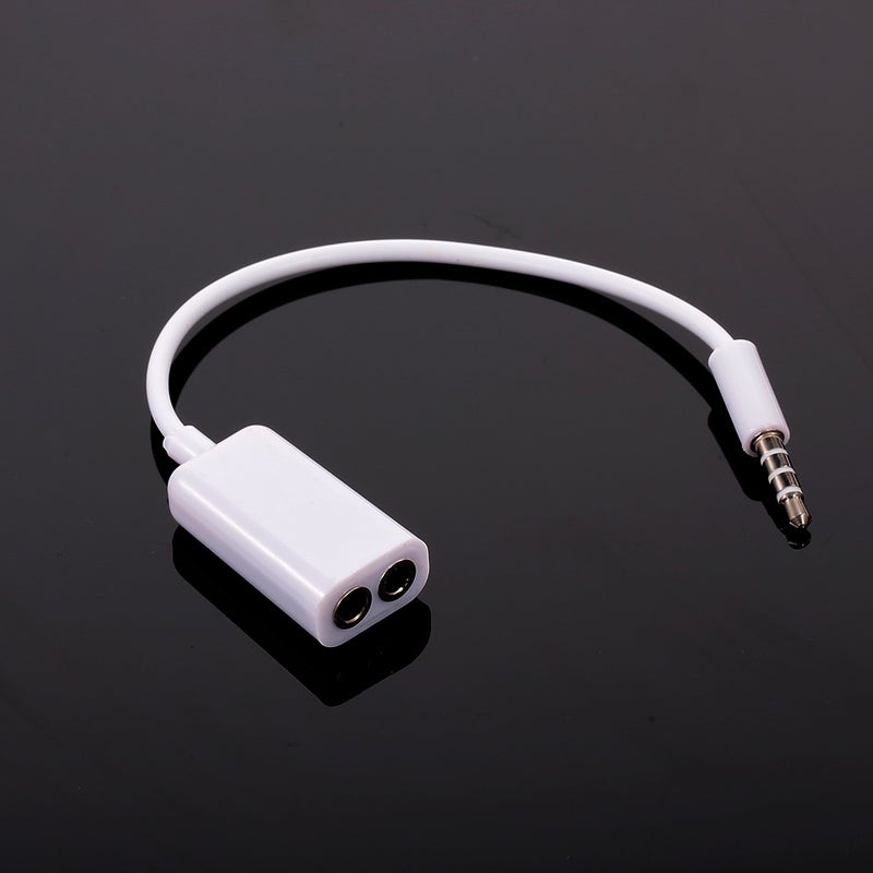 Generic - 3.5mm Jack Splitter 2 Female to 1 Male Headphone Microphone Cable Adapter Stereo Audio Plug Multicolour - Image 1
