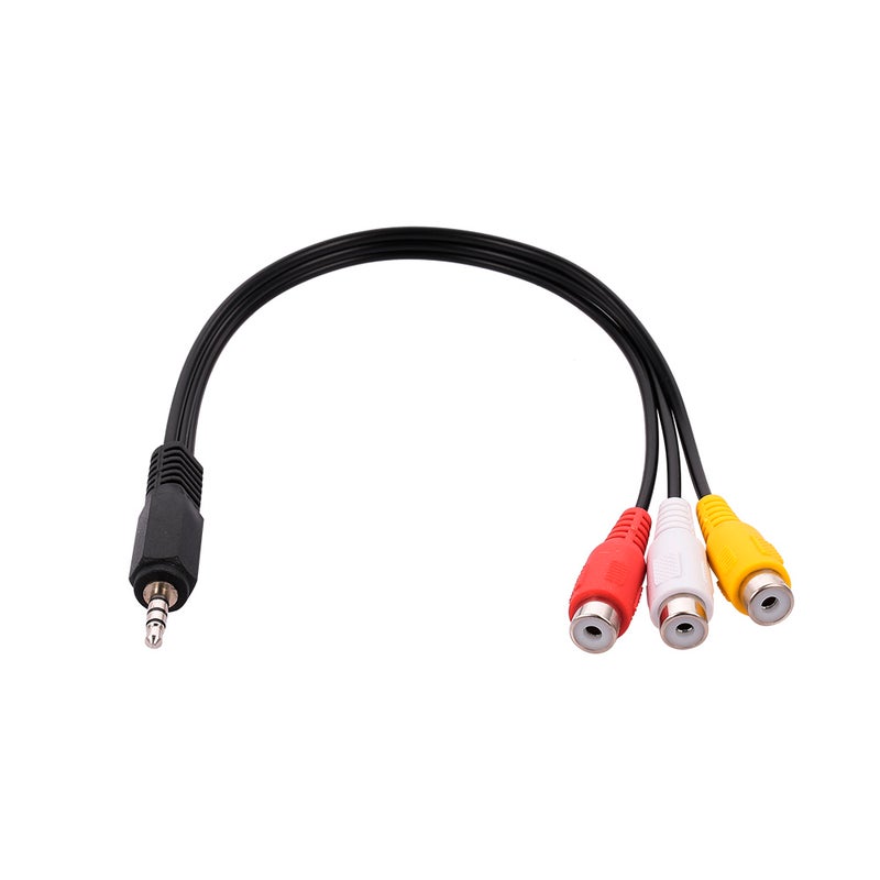 Generic - 3.5mm Jack to 3 RCA Audio Video Cable Male to 3 RCA Female Plugs High Quality AV Adapter Cable Multicolour - Image 1