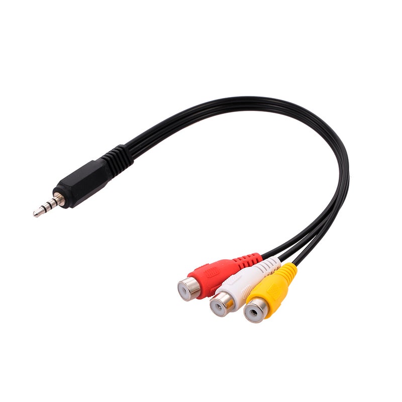 Generic - 3.5mm Jack to 3 RCA Audio Video Cable Male to 3 RCA Female Plugs High Quality AV Adapter Cable Multicolour - Image 1