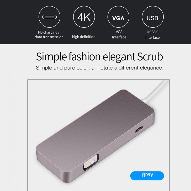 ماركة غير محددة موزع منافذ USB Type C متعدد الوظائف 5 في 1 متعدد الألوان  - Image 4