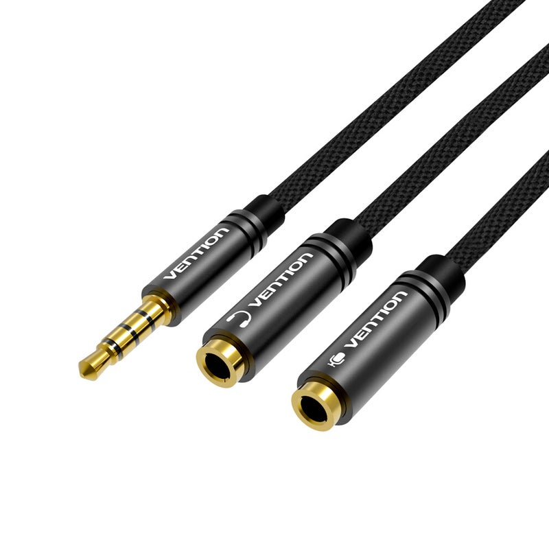 VENTION - 3.5mm Audio Splitter Audio Stereo Extension Cable 3.5mm Male to 2 Port 3.5mm Female Y Splitter Cable Multicolour - Image 1