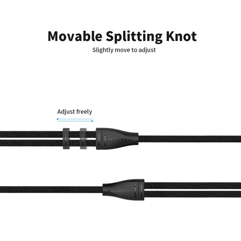VENTION - 3.5mm Audio Splitter Audio Stereo Extension Cable 3.5mm Male to 2 Port 3.5mm Female Y Splitter Cable Multicolour - Image 1