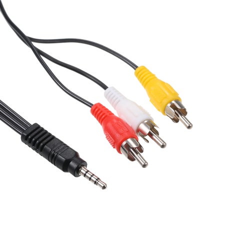3.5mm Jack To 3 RCA Male AV Wire Cord 1.2M DV MP4 Convertor Multicolour
