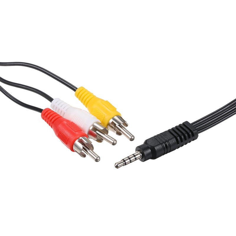 3.5mm Jack To 3 RCA Male AV Wire Cord 1.2M DV MP4 Convertor Multicolour