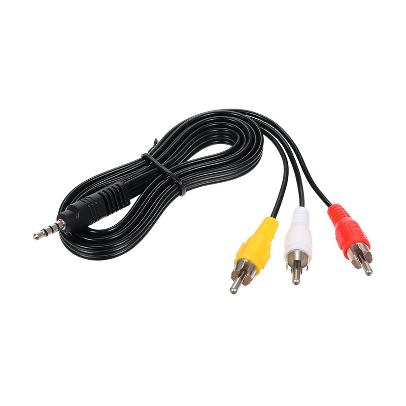 3.5mm Jack To 3 RCA Male AV Wire Cord 1.2M DV MP4 Convertor Multicolour