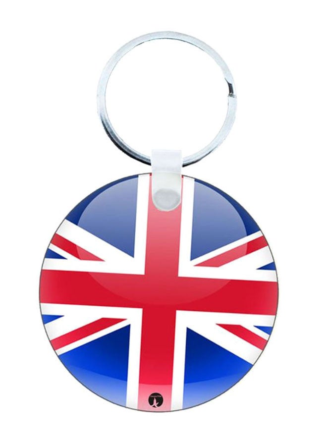 BP 2-In-1 British Flag Printed Keychain And Necklace Blue/Red/White - Image 1