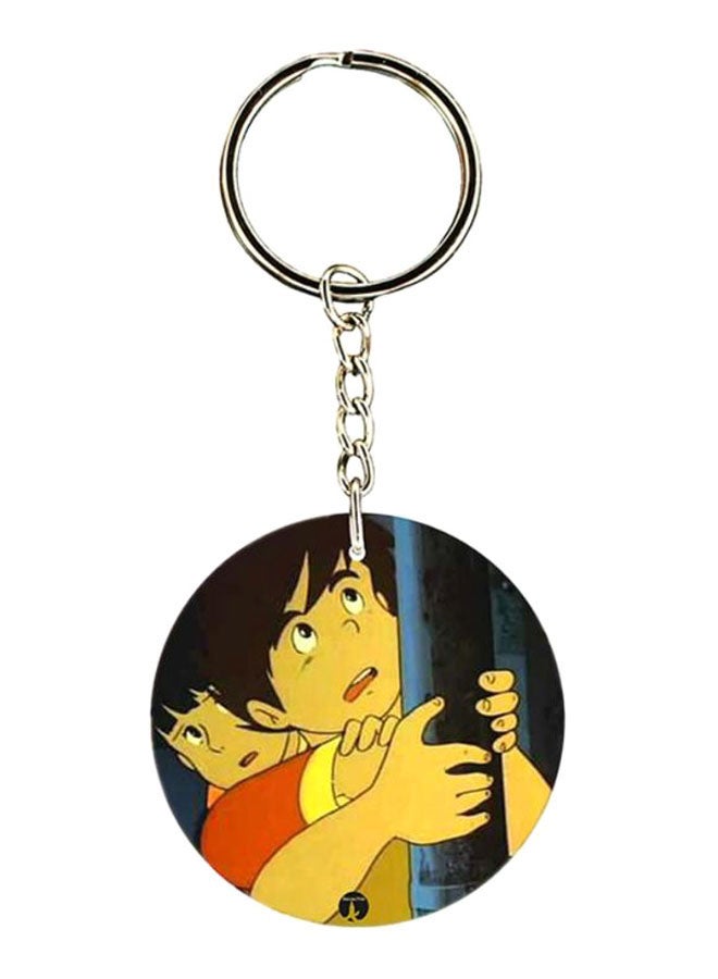 BP Anime Adnan And Lina Printed Keychain Yellow/Black/Silver