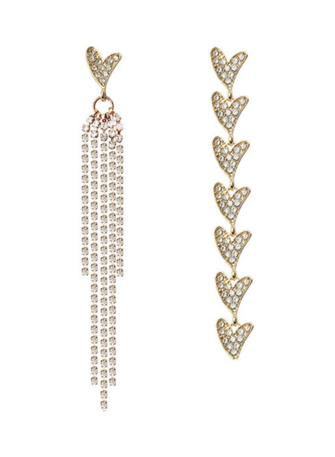 J&J Rhinestone Stone Studded Dangle Earrings  - Image 1