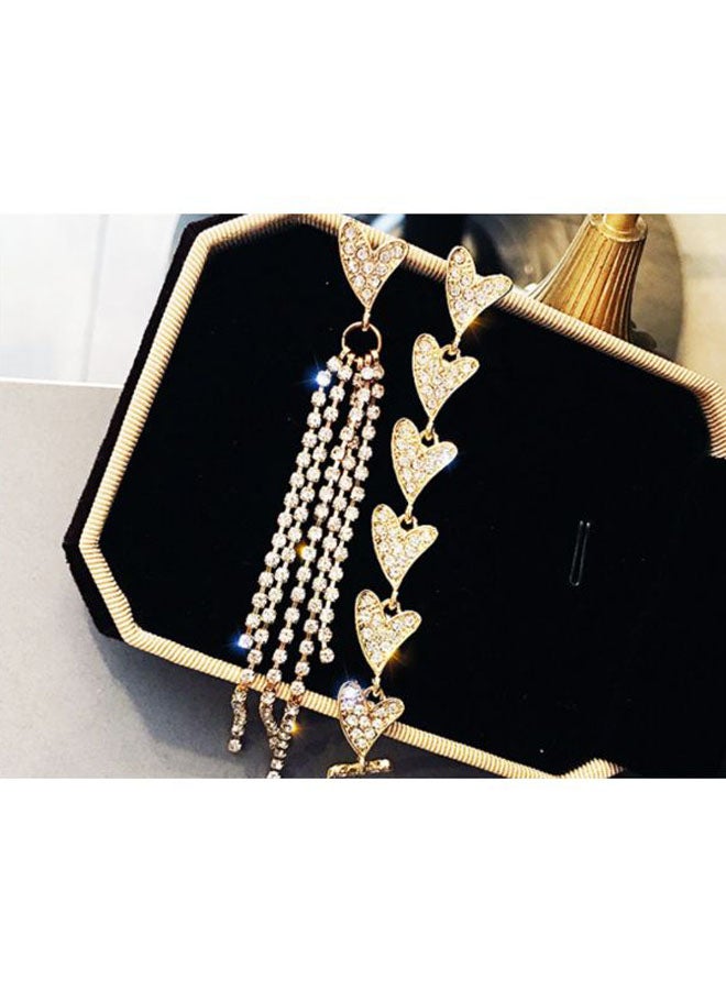 J&J Rhinestone Stone Studded Dangle Earrings  - Image 2