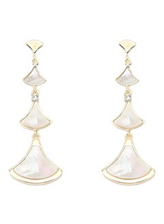 Fan Designed Tiered Dangle Earrings