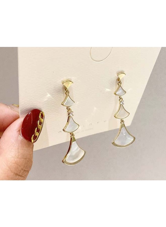 J&J - Fan Designed Tiered Dangle Earrings - Image 1