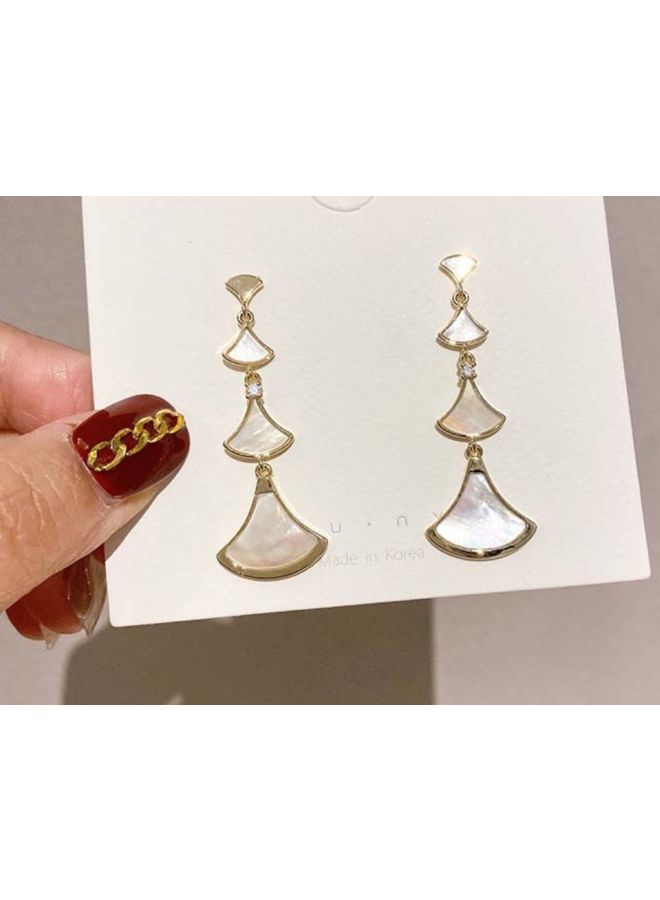 J&J - Fan Designed Tiered Dangle Earrings - Image 1
