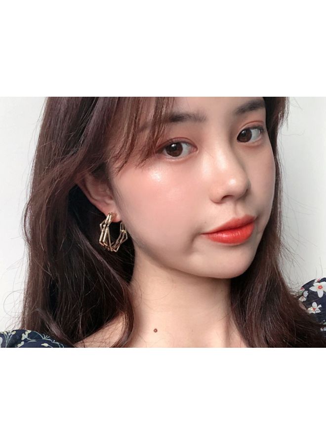 J&J 925 Silver Needle Six-Pointed Star Irregular Square Multilayer Earrings  - Image 4
