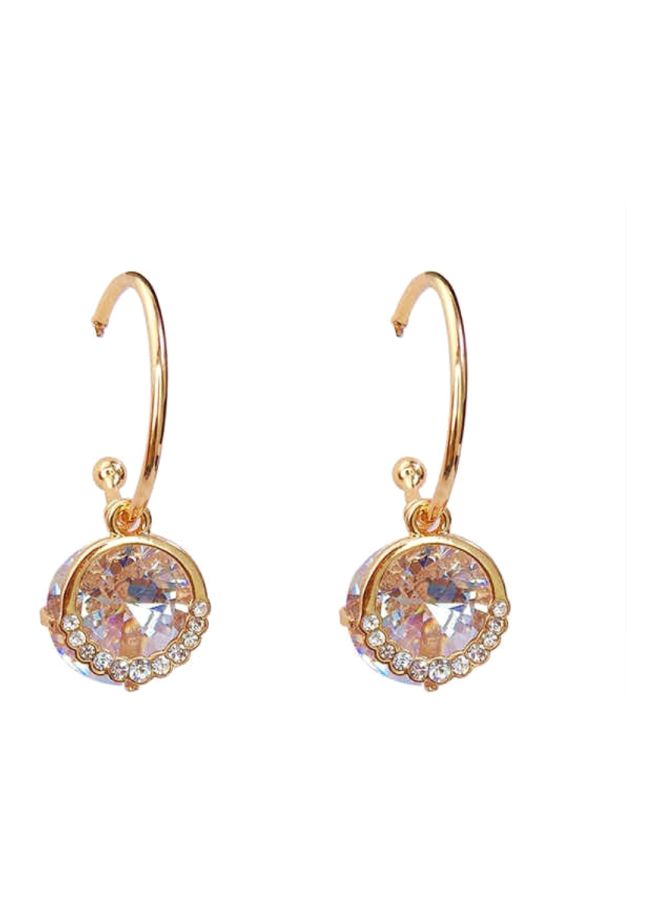 J&J - 925 Silver Zircon Fashion Diamond Studded C-Shaped Earrings - Image 1