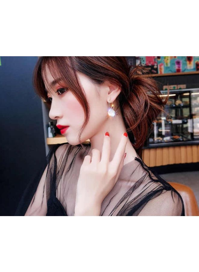 J&J - 925 Silver Zircon Fashion Diamond Studded C-Shaped Earrings - Image 1