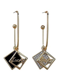 925 Silver Needle Asymmetrical Rhombus Earrings