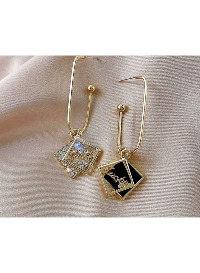 J&J - 925 Silver Needle Asymmetrical Rhombus Earrings - Image 1
