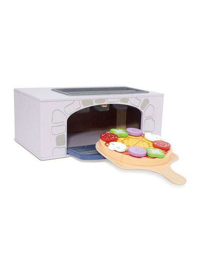edu fun 8-Piece Wooden Pizza Oven Play Set 29.5x13x18.5cm 
