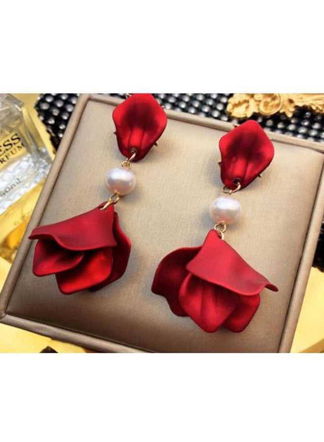 J&J - Petal Shaped Dangle Earrings - Image 1