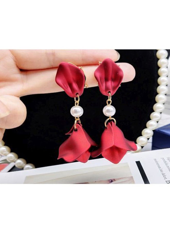 J&J - Petal Shaped Dangle Earrings - Image 1