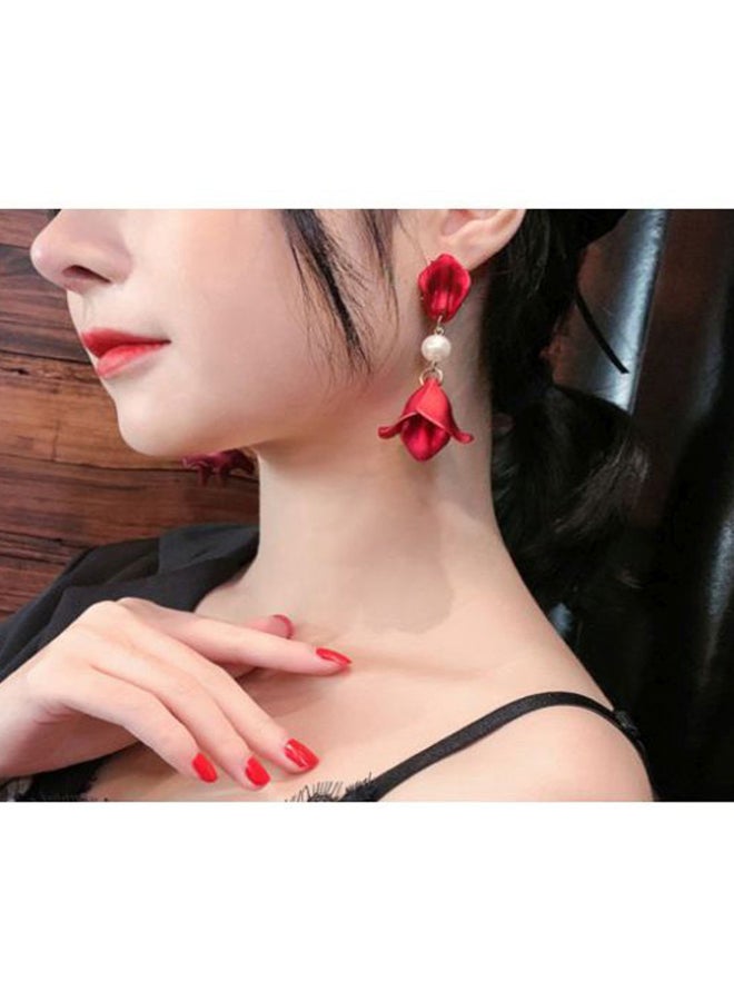 J&J - Petal Shaped Dangle Earrings - Image 1