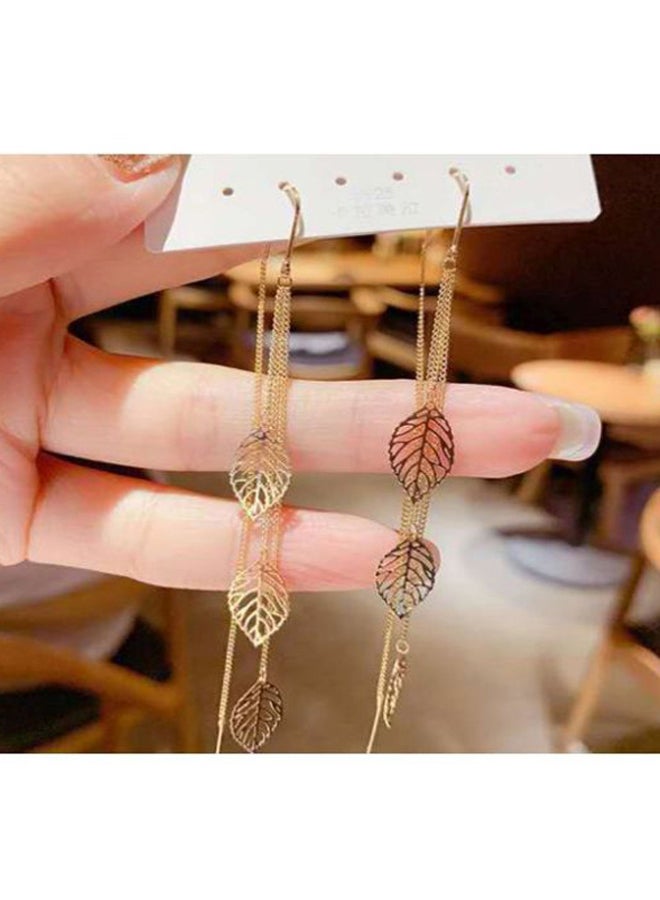 J&J - Leaf Tassel Cuff Earrings - Image 1