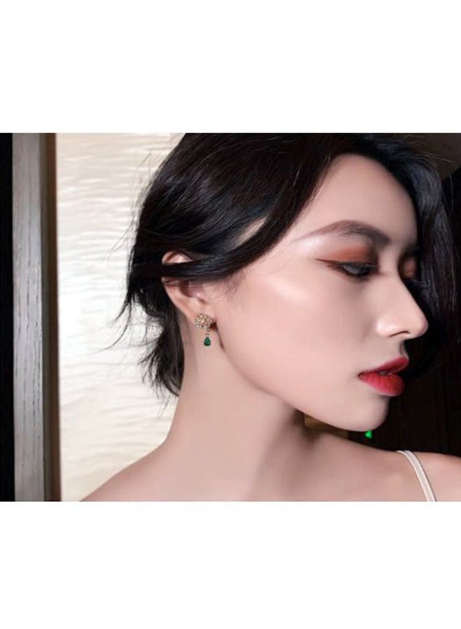J&J - Stone Studded Chain Earrings - Image 1