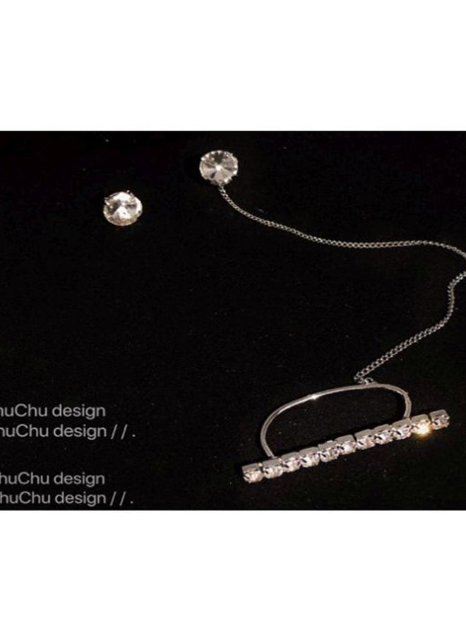 J&J - Stone Studded Chain Earrings - Image 1