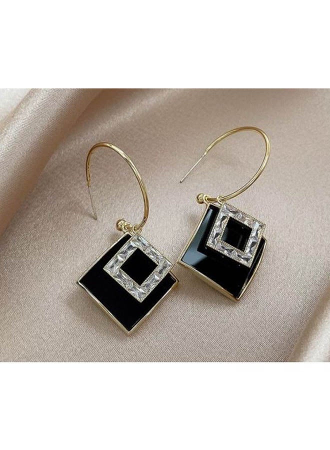 J&J 925 Silver Diamond And Zircon Studded Dangle Earrings - Image 2