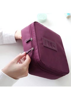 TRAVEL Waterproof Cosmetic Toiletry Bag Purple/Daisy Mint  - Image 3