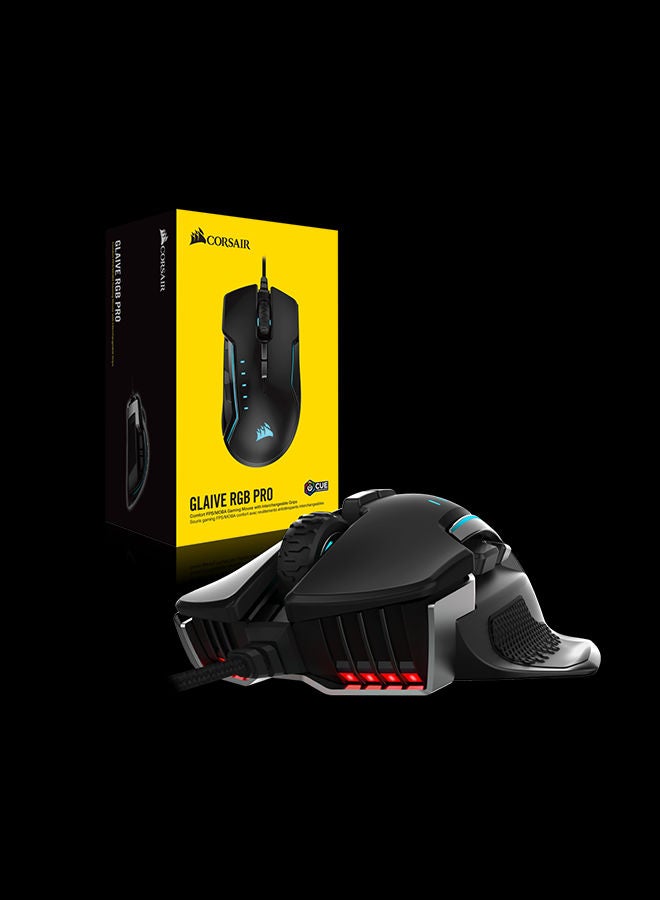 CORSAIR - Glaive Pro RGB Gaming Mouse Black/Blue - Image 1