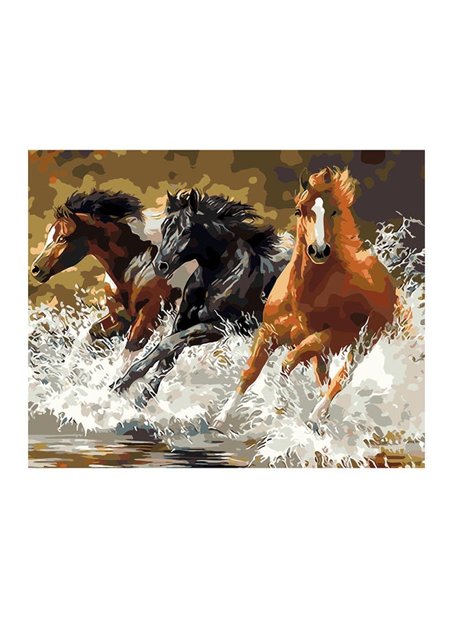 Generic LifeFull DIY Paint by Numbers for Adults & Kids, Horses Running, Acrylic Wall Art for Home Office, Calming Relaxation Color by Number Activity Kit, Paint by Numbers Canvas for Beginners & Experts 40x50cm Colorful 40x50cm  - Image 1