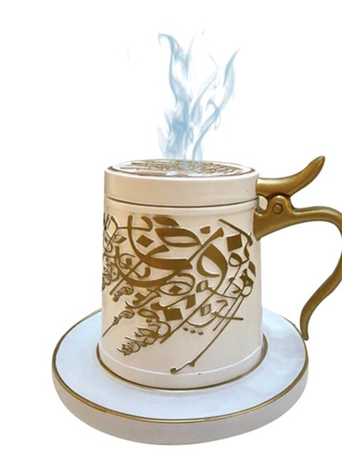 مبخرة محمولة بتصميم كوب شاي كبير أبيض 12x18سم