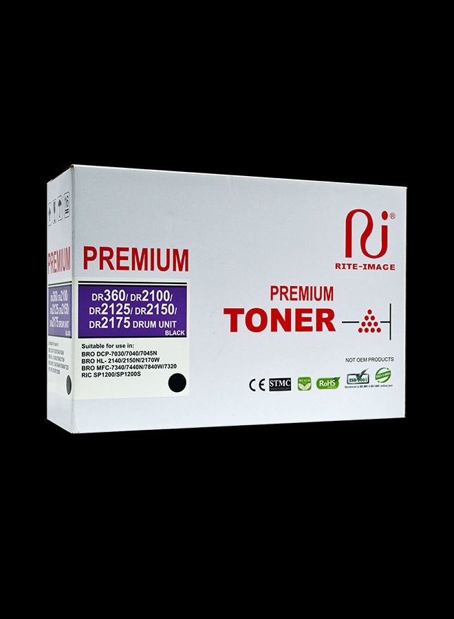 رايت إيميج وحدة أسطوانة متوافقة طراز DR360/ DR2100/ DR2125/ DR2150/ DR2175 براذر وSP1200/SP1200S أسود  - Image 1