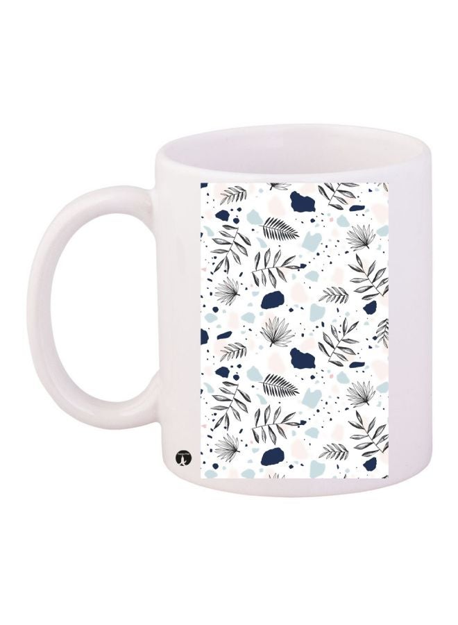 BP Leaves Printed Coffee Mug White/Blue/Black