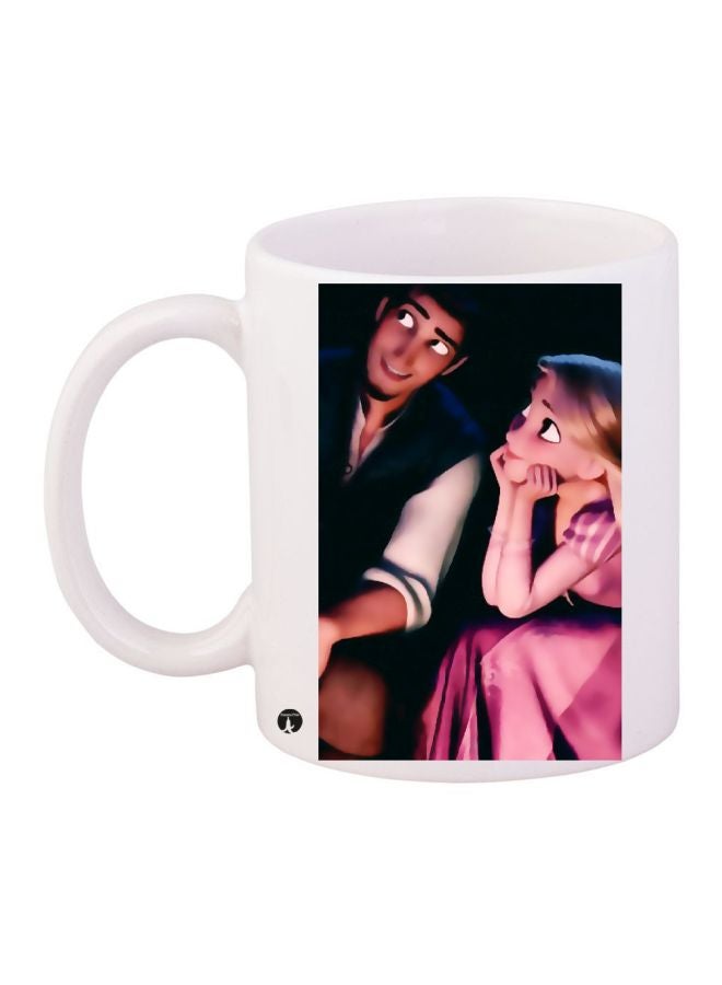 BP Disney Rapunzel Printed Coffee Mug White/Pink/Black