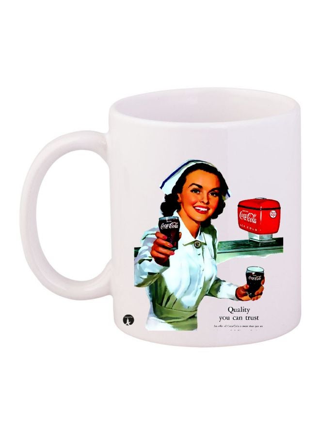 BP Coca Cola Printed Coffee Mug White/Blue/Red