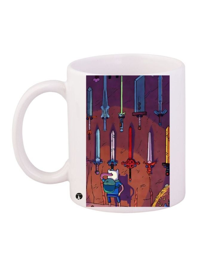 Swords Printed Coffee Mug White/Red/Brown