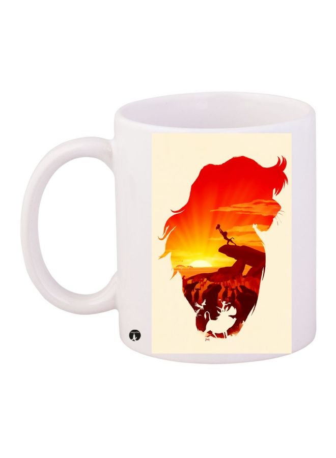 The Lion King Printed Coffee Mug White/Orange/Yellow