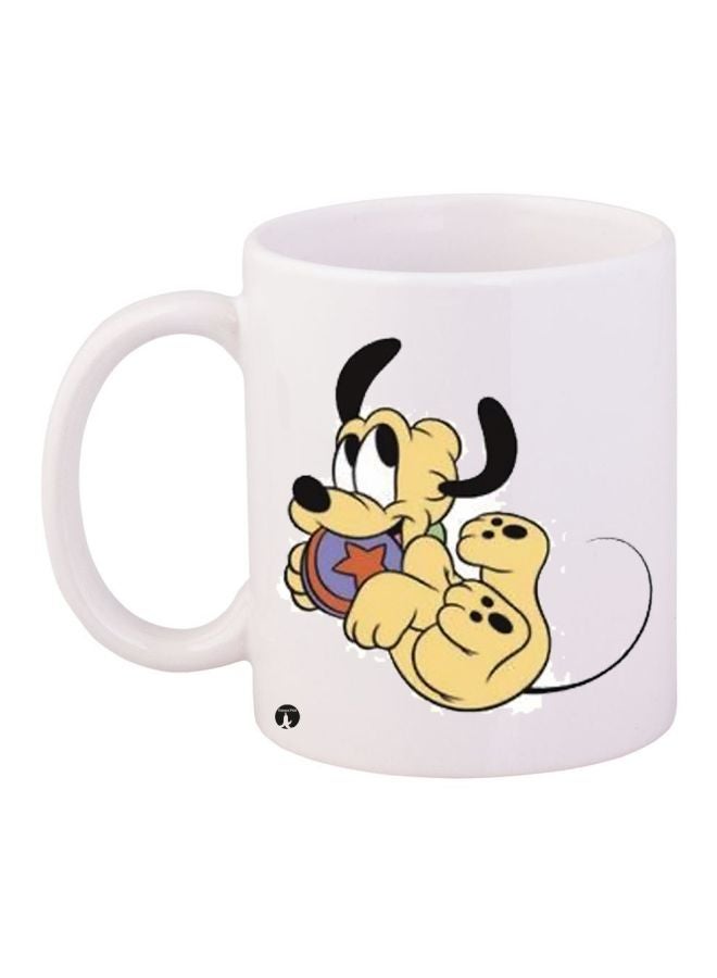 BP Cartoon Printed Coffee Mug White/Beige/Black
