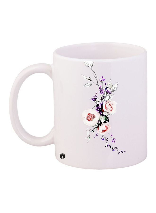 Floral Printed Coffee Mug White/Pink/Violet