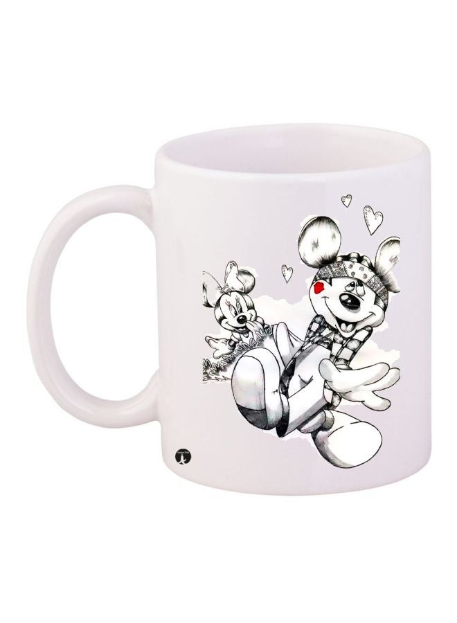 BP Mickey And Minnie Mouse Printed Coffee Mug White/Black/Red