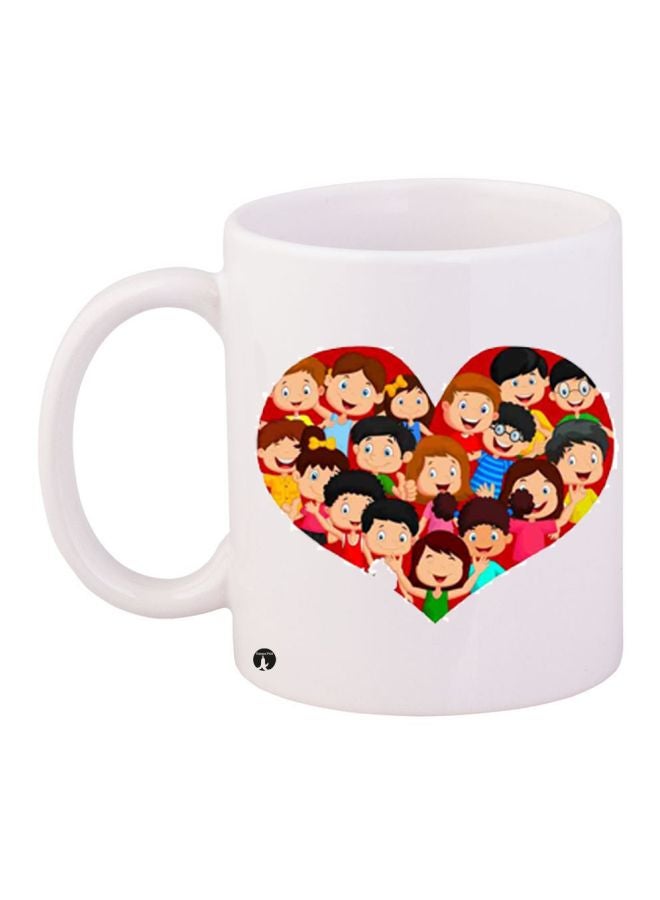 Cartoon Printed Coffee Mug White/Red/Brown