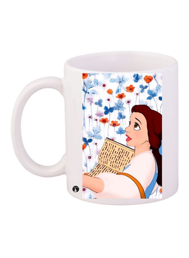 BP Cartoon Printed Coffee Mug White/Brown/Blue