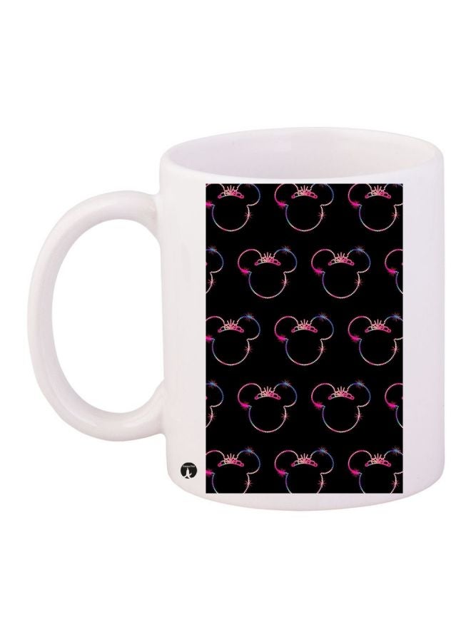 BP Cartoon Printed Coffee Mug White/Black/Purple