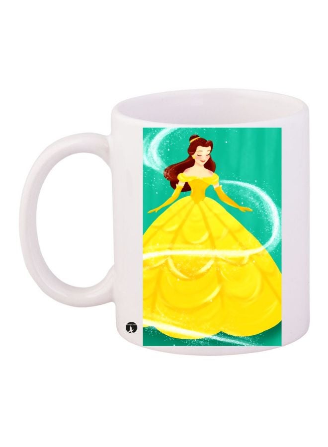 BP Cartoon Printed Coffee Mug White/Yellow/Green
